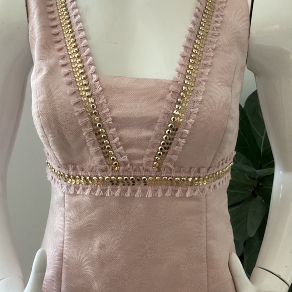 NEW LILLY PULITZER BLUSH PINK BEADS EMBELLISHED SPARKLY DRESS SZ 6 - Picture 3 of 16